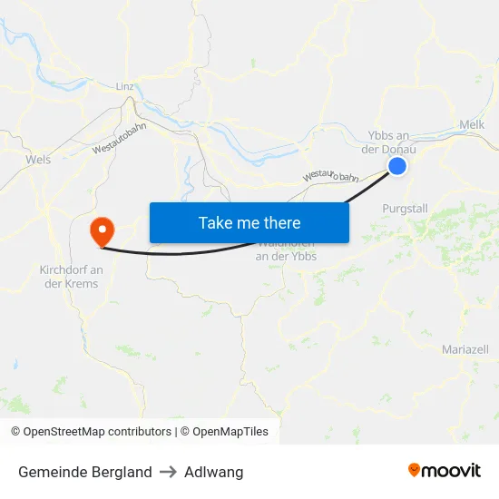 Gemeinde Bergland to Adlwang map