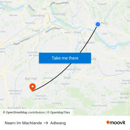 Naarn Im Machlande to Adlwang map