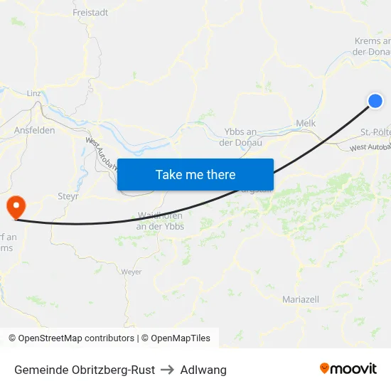 Gemeinde Obritzberg-Rust to Adlwang map