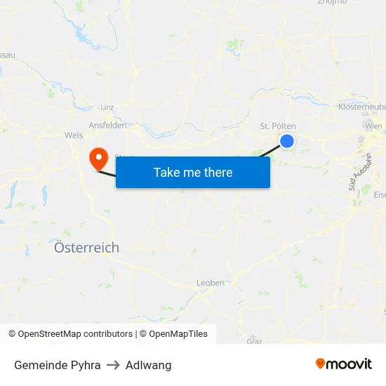 Gemeinde Pyhra to Adlwang map