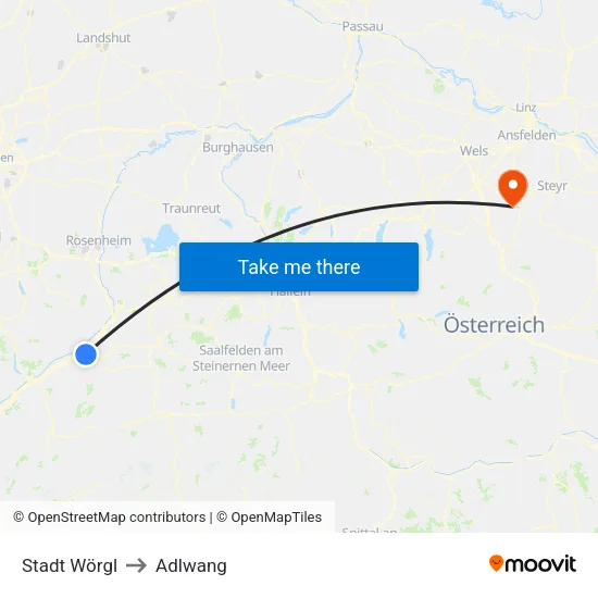 Stadt Wörgl to Adlwang map