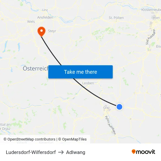 Ludersdorf-Wilfersdorf to Adlwang map