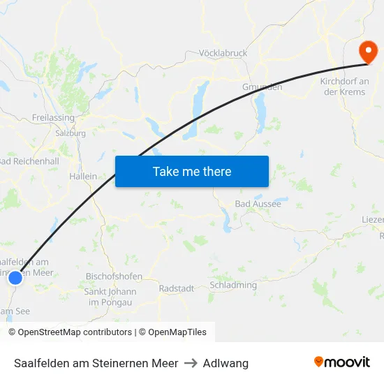Saalfelden am Steinernen Meer to Adlwang map