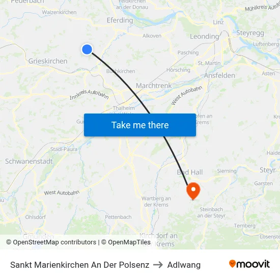 Sankt Marienkirchen An Der Polsenz to Adlwang map