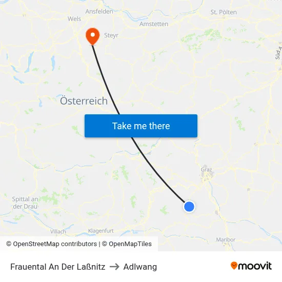Frauental An Der Laßnitz to Adlwang map