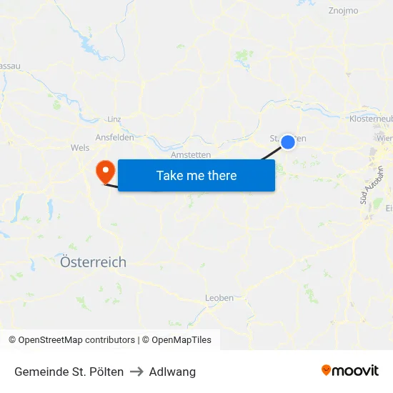 Gemeinde St. Pölten to Adlwang map