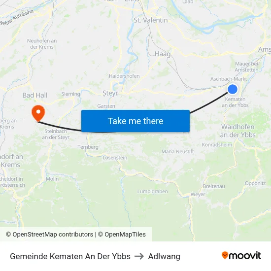Gemeinde Kematen An Der Ybbs to Adlwang map