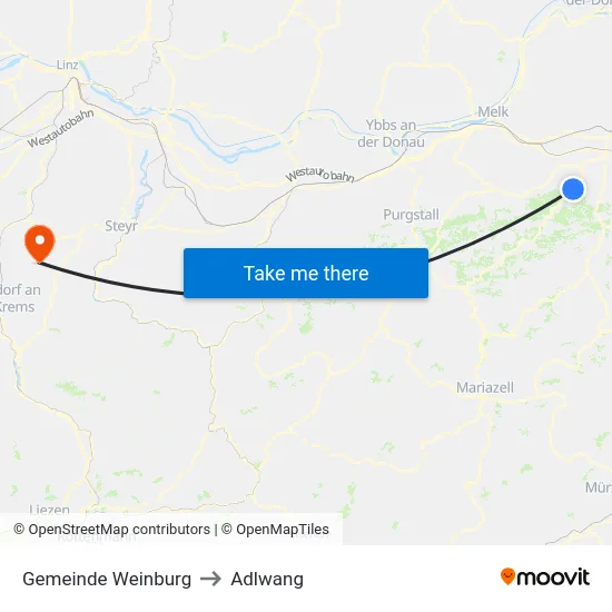 Gemeinde Weinburg to Adlwang map