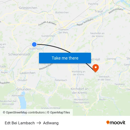 Edt Bei Lambach to Adlwang map