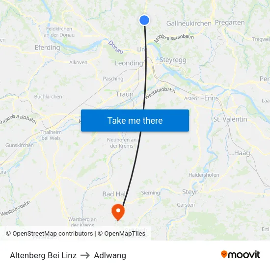 Altenberg Bei Linz to Adlwang map