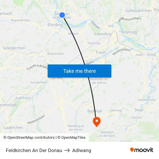 Feldkirchen An Der Donau to Adlwang map