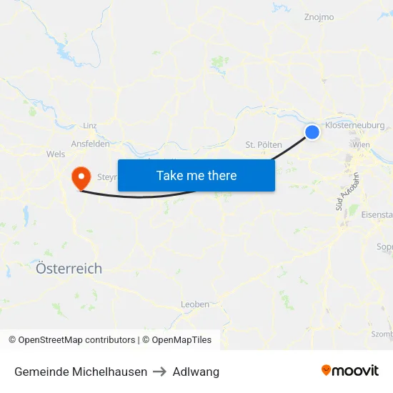 Gemeinde Michelhausen to Adlwang map