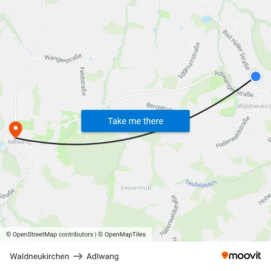 Waldneukirchen to Adlwang map