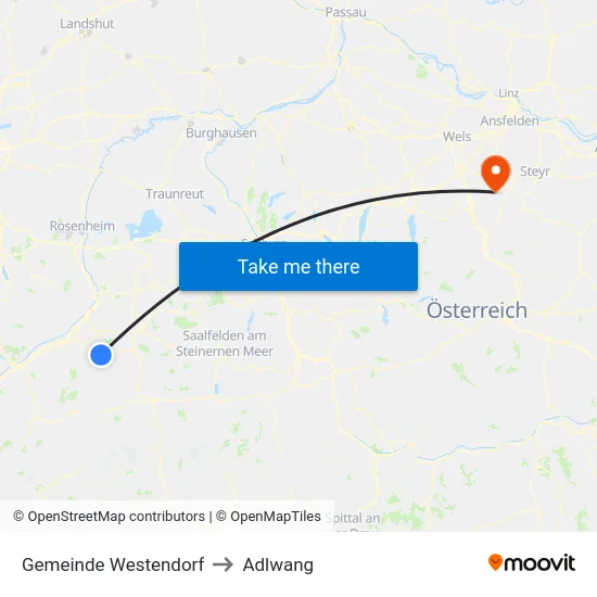 Gemeinde Westendorf to Adlwang map