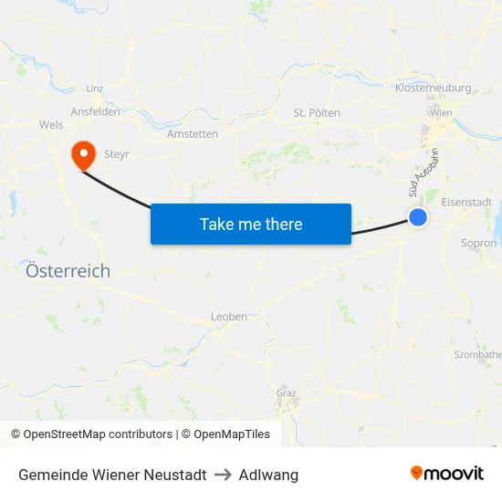 Gemeinde Wiener Neustadt to Adlwang map