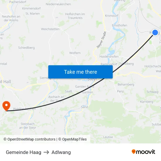 Gemeinde Haag to Adlwang map