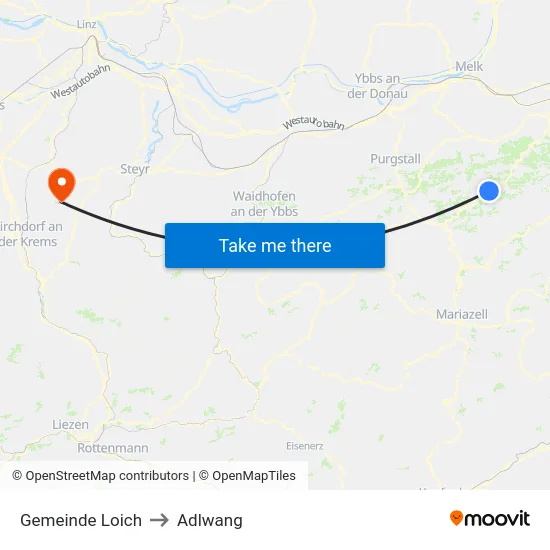 Gemeinde Loich to Adlwang map