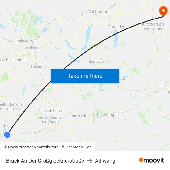 Bruck An Der Großglocknerstraße to Adlwang map