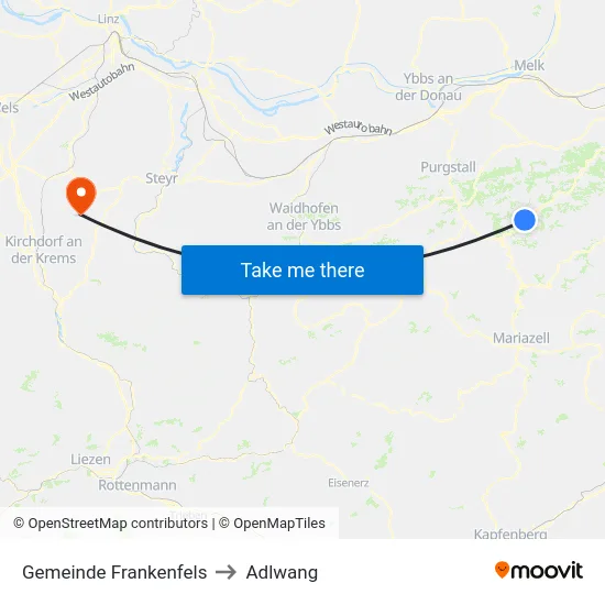 Gemeinde Frankenfels to Adlwang map