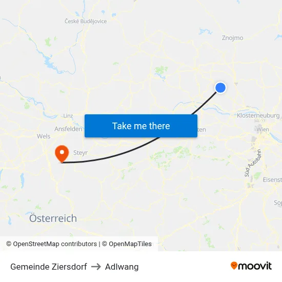 Gemeinde Ziersdorf to Adlwang map