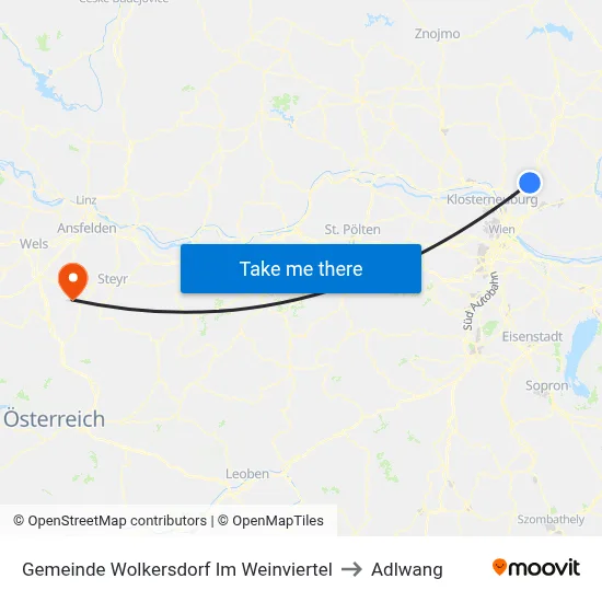 Gemeinde Wolkersdorf Im Weinviertel to Adlwang map