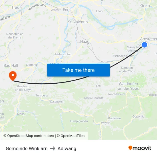 Gemeinde Winklarn to Adlwang map