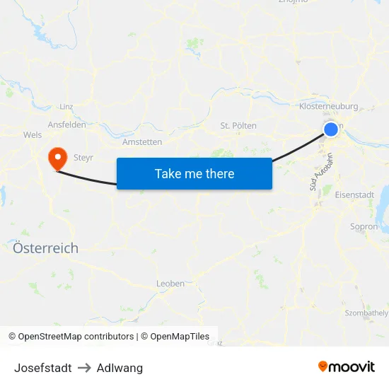 Josefstadt to Adlwang map