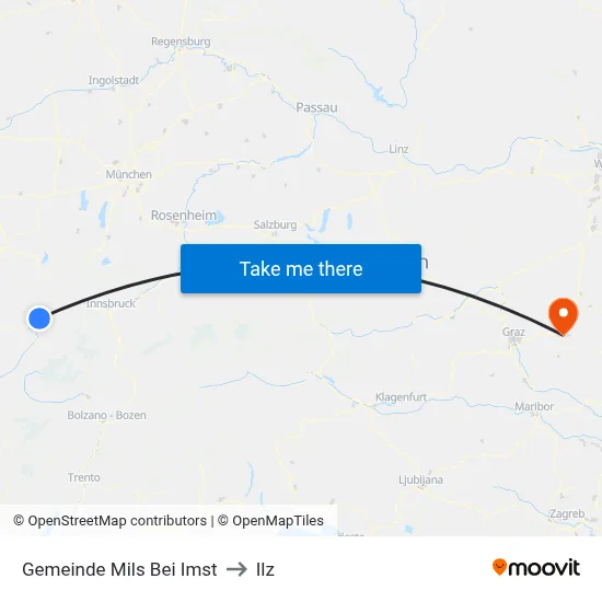 Gemeinde Mils Bei Imst to Ilz map