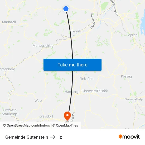 Gemeinde Gutenstein to Ilz map