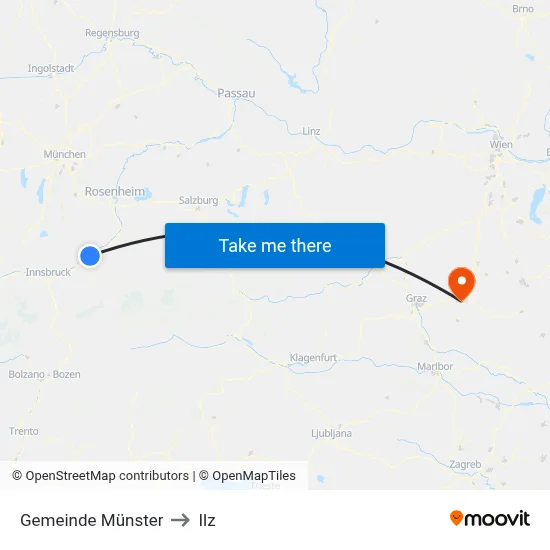 Gemeinde Münster to Ilz map