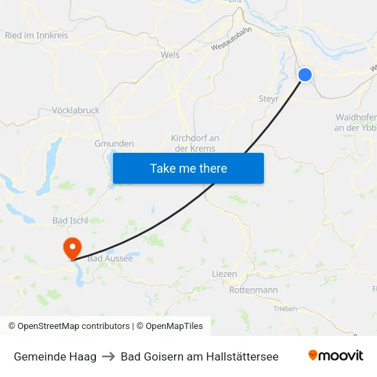 Gemeinde Haag to Bad Goisern am Hallstättersee map