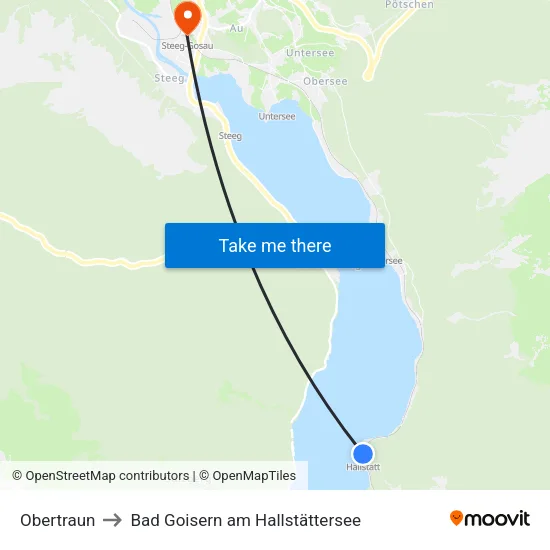 Obertraun to Bad Goisern am Hallstättersee map