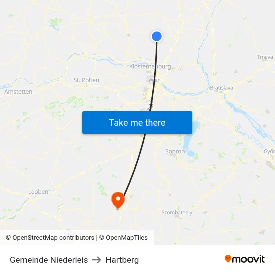 Gemeinde Niederleis to Hartberg map