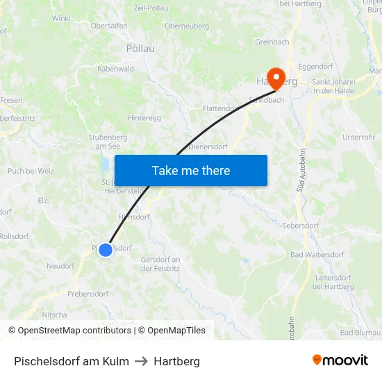 Pischelsdorf am Kulm to Hartberg map