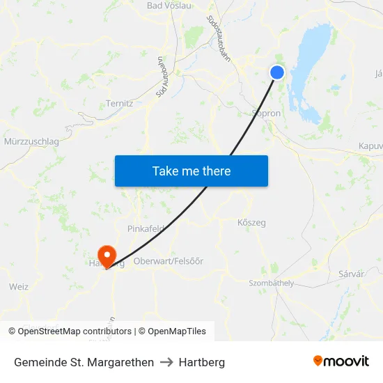 Gemeinde St. Margarethen to Hartberg map