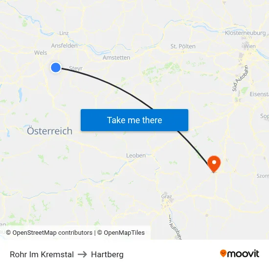 Rohr Im Kremstal to Hartberg map