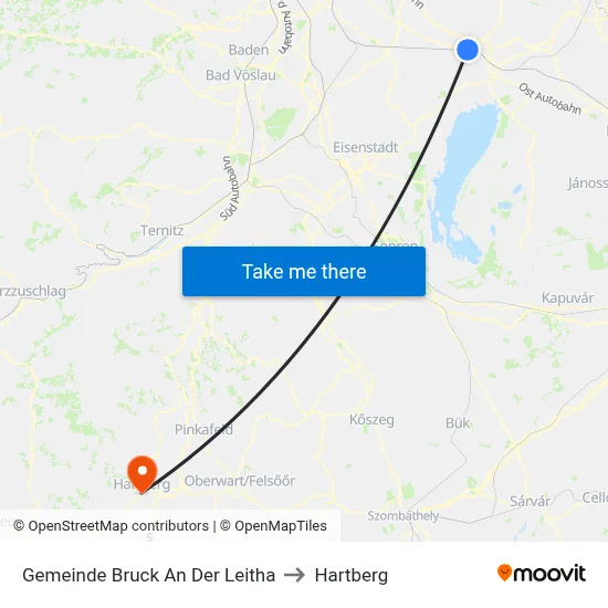 Gemeinde Bruck An Der Leitha to Hartberg map
