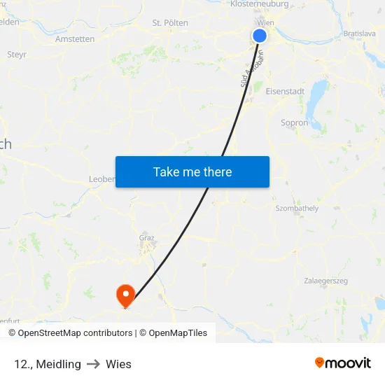 12., Meidling to Wies map