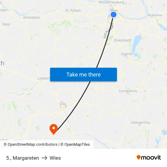 5., Margareten to Wies map
