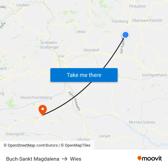 Buch-Sankt Magdalena to Wies map
