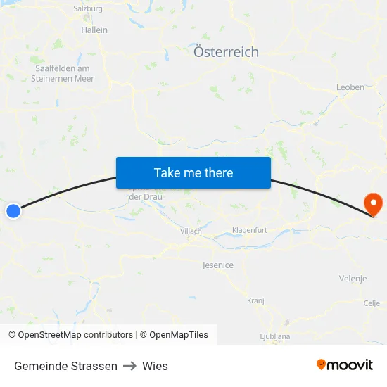 Gemeinde Strassen to Wies map