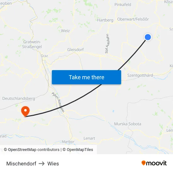 Mischendorf to Wies map