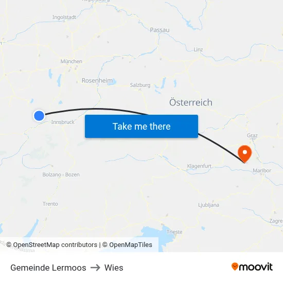 Gemeinde Lermoos to Wies map