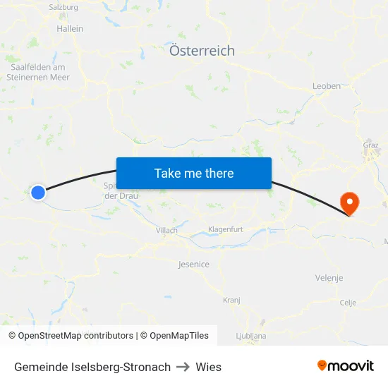 Gemeinde Iselsberg-Stronach to Wies map