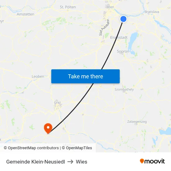 Gemeinde Klein-Neusiedl to Wies map