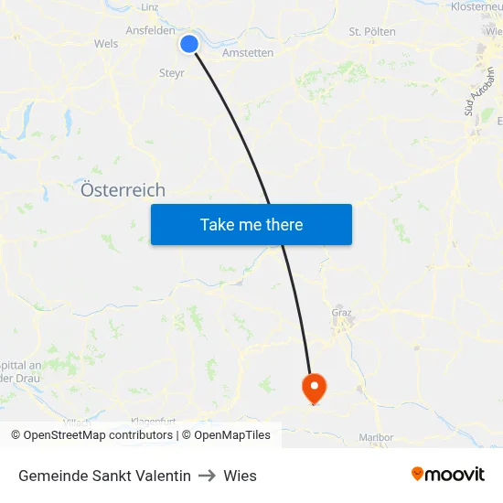 Gemeinde Sankt Valentin to Wies map