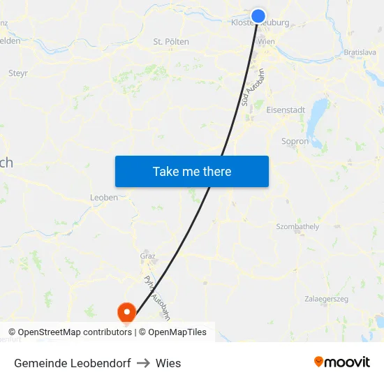 Gemeinde Leobendorf to Wies map