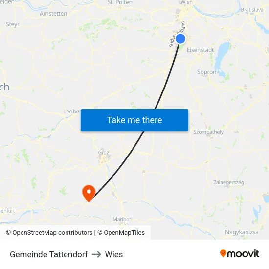 Gemeinde Tattendorf to Wies map
