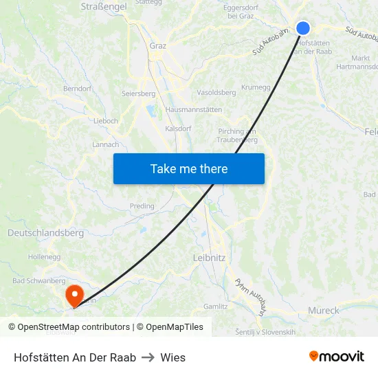 Hofstätten An Der Raab to Wies map
