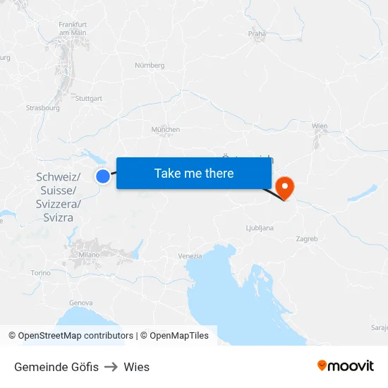 Gemeinde Göfis to Wies map